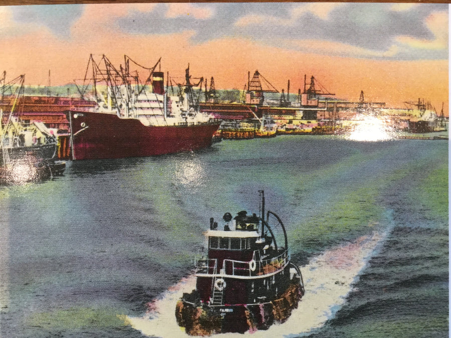 Vintage Post Card - Tug Boat Portland Maine