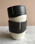 Porcelain Tumbler Set of Two - Black and White