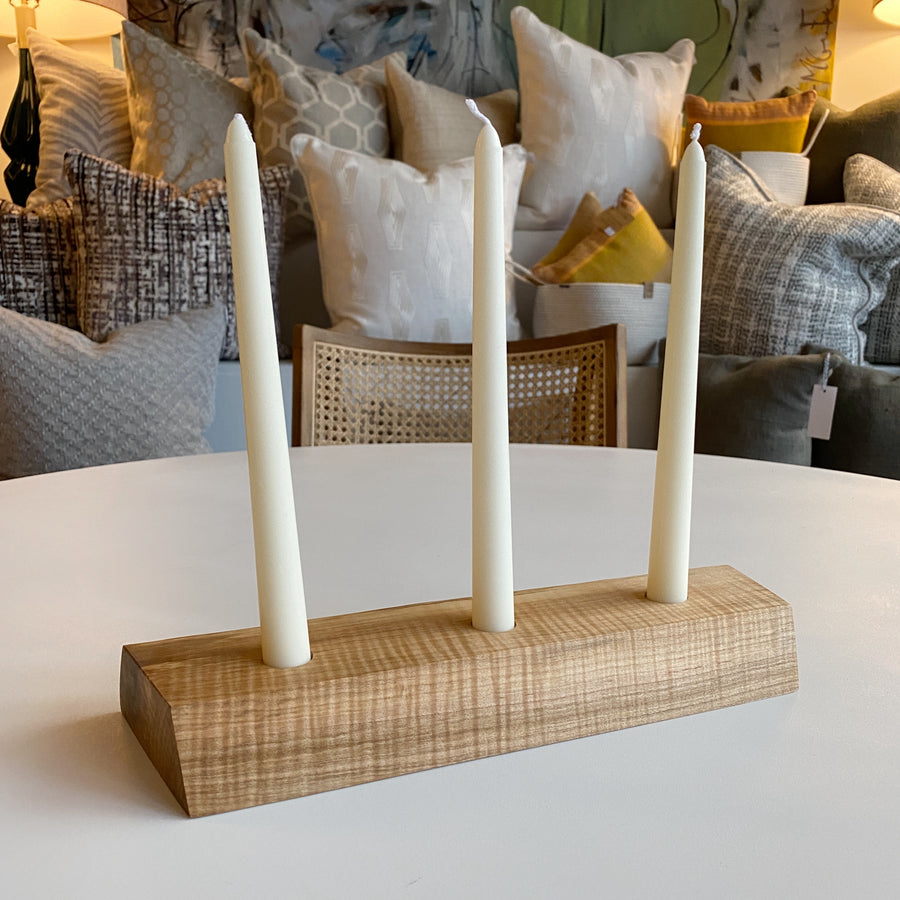 Live-Edge Tiger Maple Candle Holder