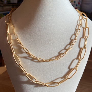 Paperclip Layered Gold Necklace 2.0