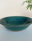 Antique Blue Ceramic Serving Bowl