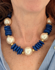 Grande Pearl Choker Blue Necklace