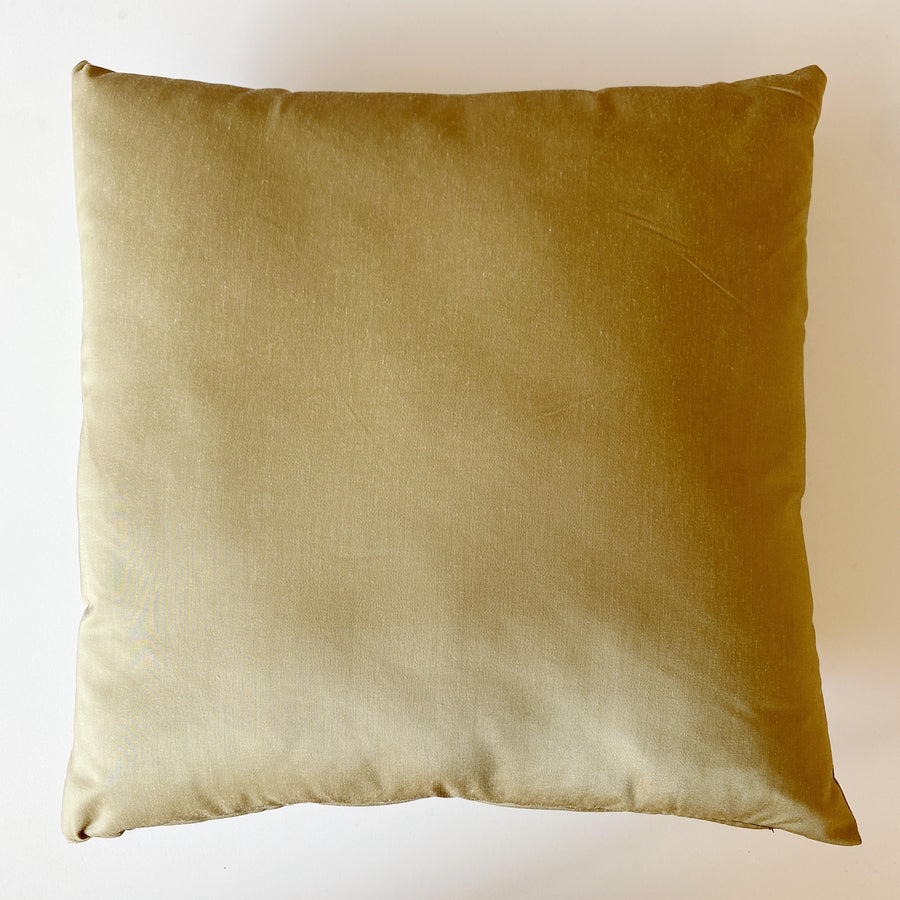 Green / Gold Satin Pillow - small