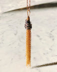 Wrapped Bronze Pendant Necklace