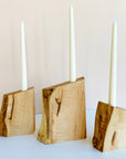 Fat Live-Edge Ash Candle holders