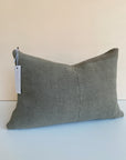 Grey Antique Linen Lumbar Pillow