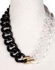 Acrylic Chain Black, Gold, Clear Necklace