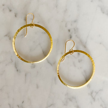 Delicate Gold Hoop + Bead Earrings – Venn + Maker