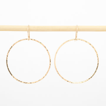 gold earrings - 14K - Circle Drop - 1.5