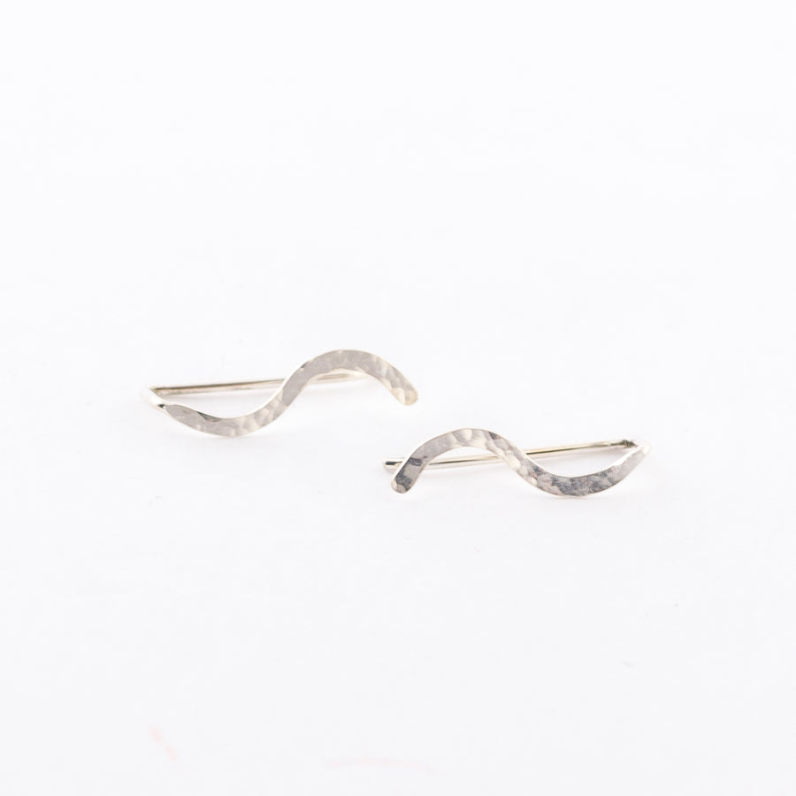 silver ear climber - earring - sterling - nickel free - handmade