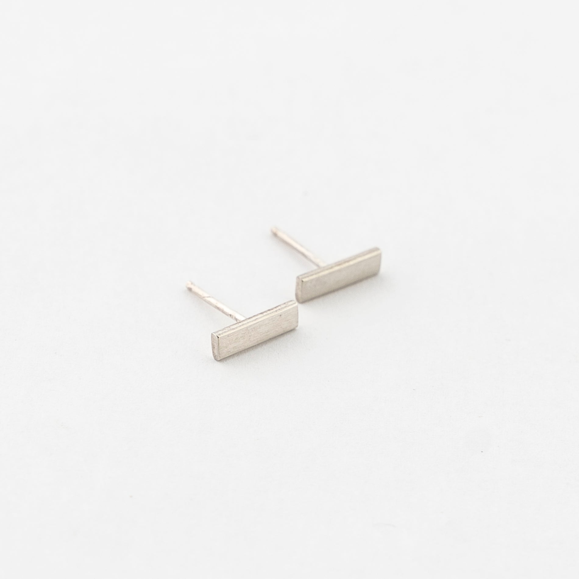 geometric line earrings - studs - sterling silver - post earrings - handmade in Maine