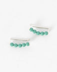 Swarovski pearl ear climbers in turquoise - handmade earrings in Maine