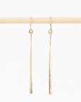 gold-filled dangle earrings - hammered wire - minimalistic - modern jewelry - handmade in Maine