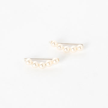 ivory pearl ear climbers - earrings - Swarovski Pearls - jewelry - ear crawlers - handmade in Maine