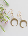 Brass Crescent Moon Earrings