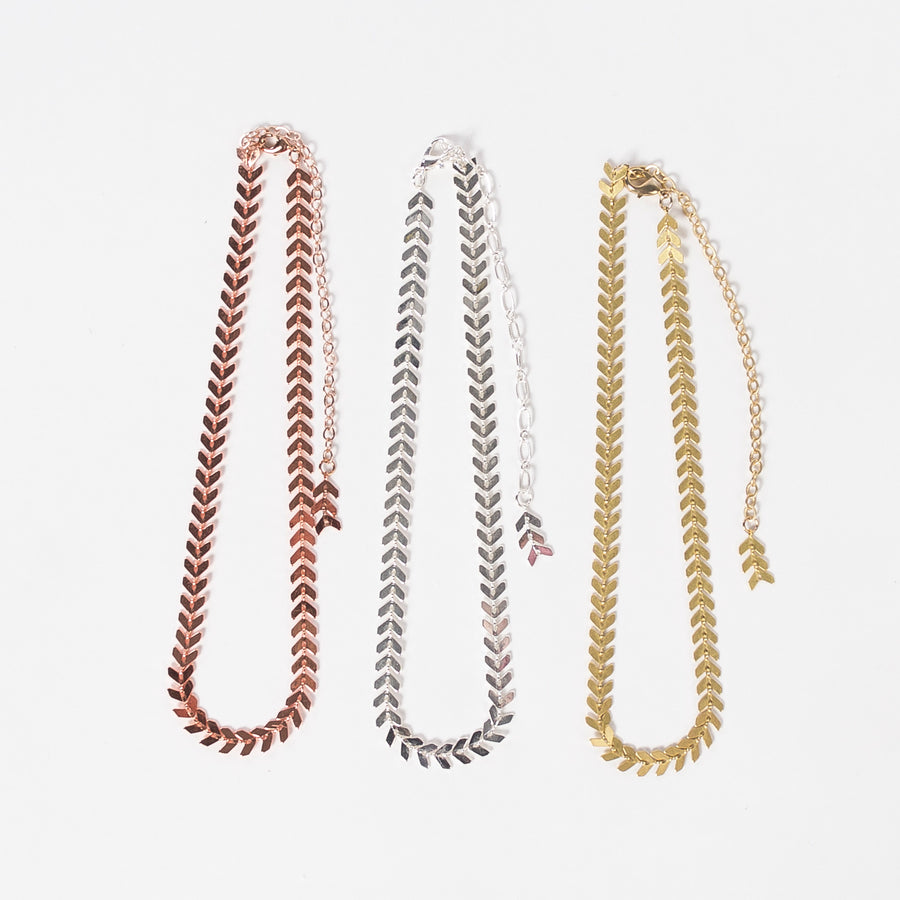 chevron choker collection - three metals - necklaces - group shot
