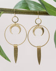 Brass Warrior Spike Earrings