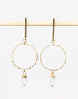 Geometric Brass Post Drop Earrings