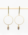 Geometric Brass Post Drop Earrings