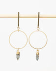 Geometric Brass Post Drop Earrings