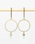 Geometric Brass Post Drop Earrings