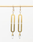 Brass Hinged Oval Drop Earrings