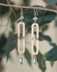 Brass Hinged Oval Drop Earrings