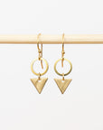 Brass Triangle Drop Earrings