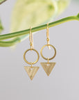 Brass Triangle Drop Earrings