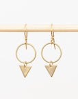 Brass Triangle Drop Earrings