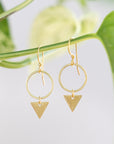 Brass Triangle Drop Earrings