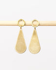 Brass Teardrop Dangle Post Earrings