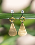 Brass Teardrop Dangle Post Earrings