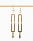 brass and labradorite dangle earrings