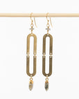 Brass Hinged Oval Drop Earrings