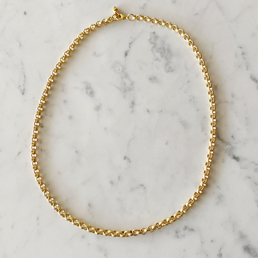 Textured Rolo Single Chain Necklace