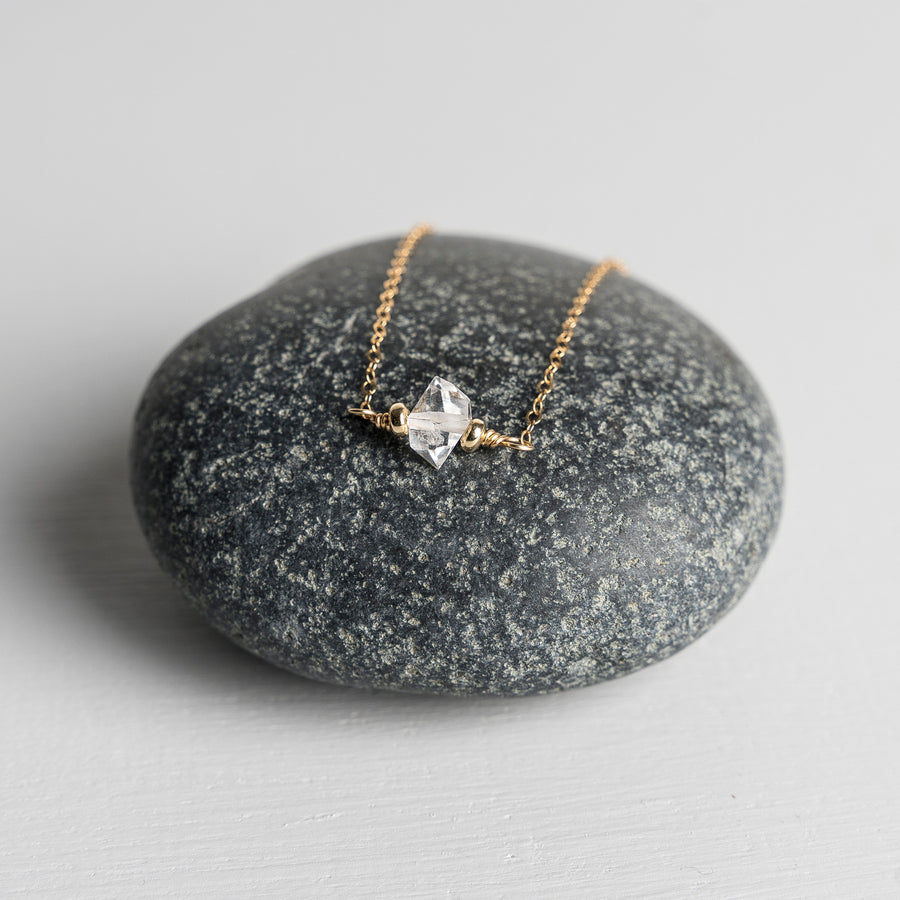 Herkimer Diamond Necklace in gold