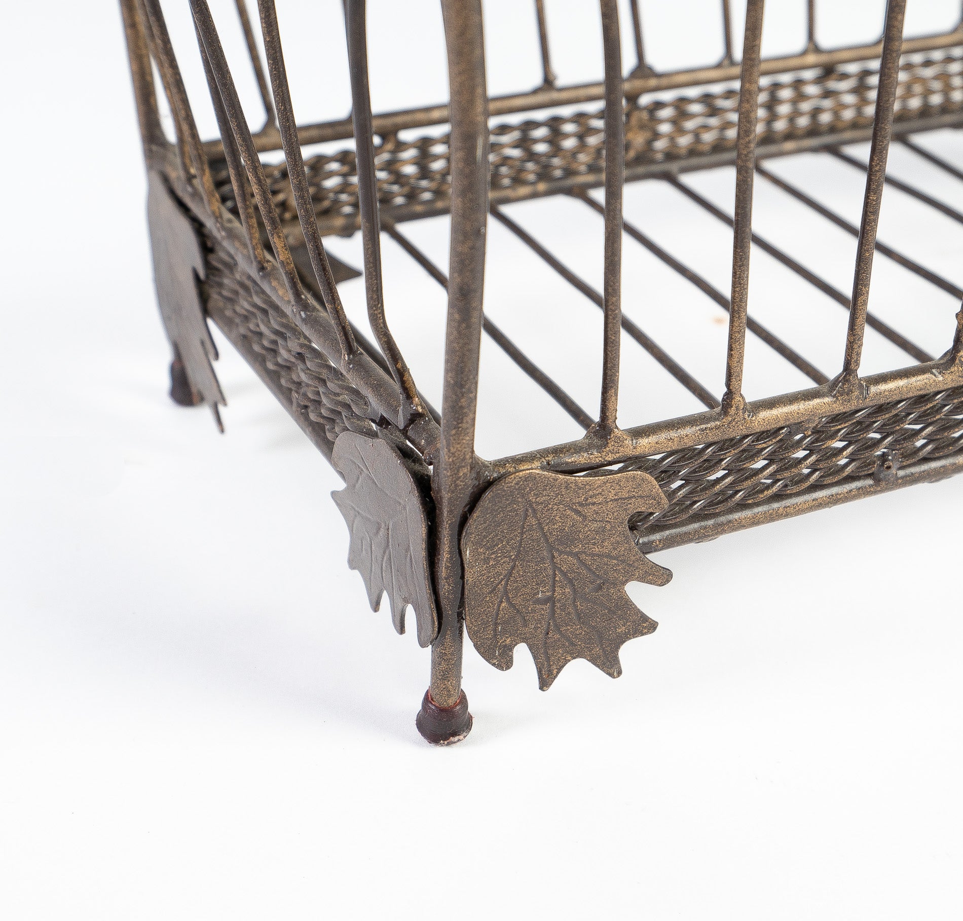 detail shot of the victorian magazine holder - decorative - metal - vintage product