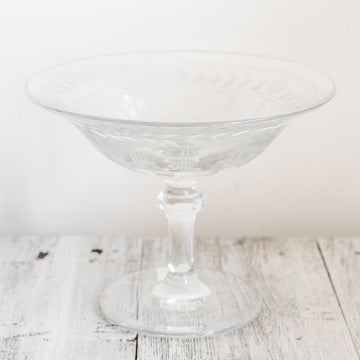 Vintage Etched Glass Candy Dish