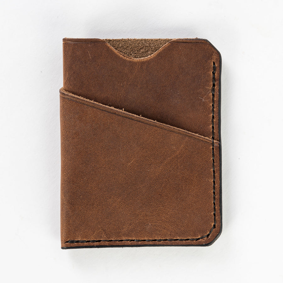 The Anchor Pocket wallet made from Maine leather and high-quality thread - handmade