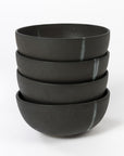 Soup Bowls | Black with Blue Accents