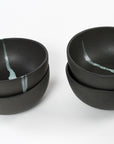 Soup Bowls | Black with Blue Accents