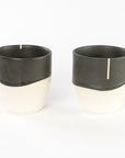 Porcelain Tumbler Set of Two - Black and White