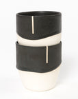 Black + White Stripe Tumbler