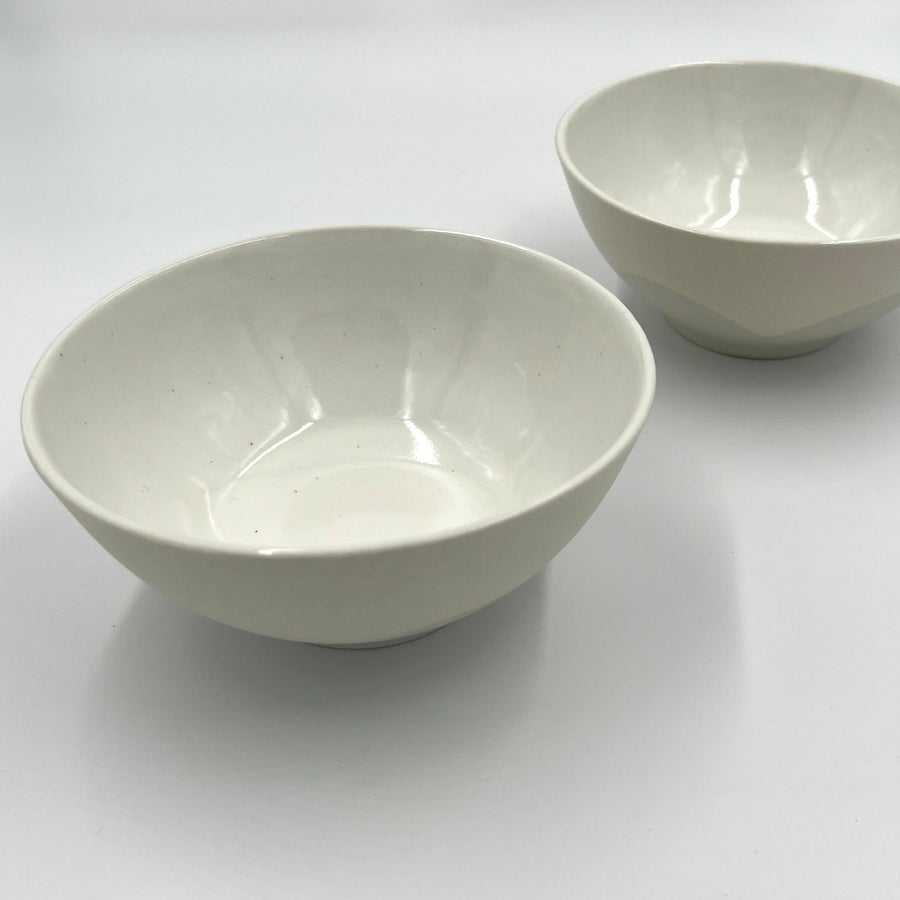 Cereal Bowl in White + Grey
