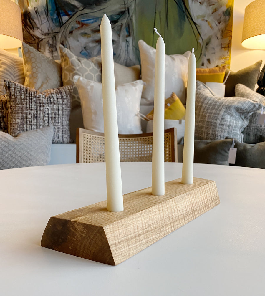 Live-Edge Tiger Maple Candle Holder