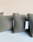 Grey Antique Linen Lumbar Pillow