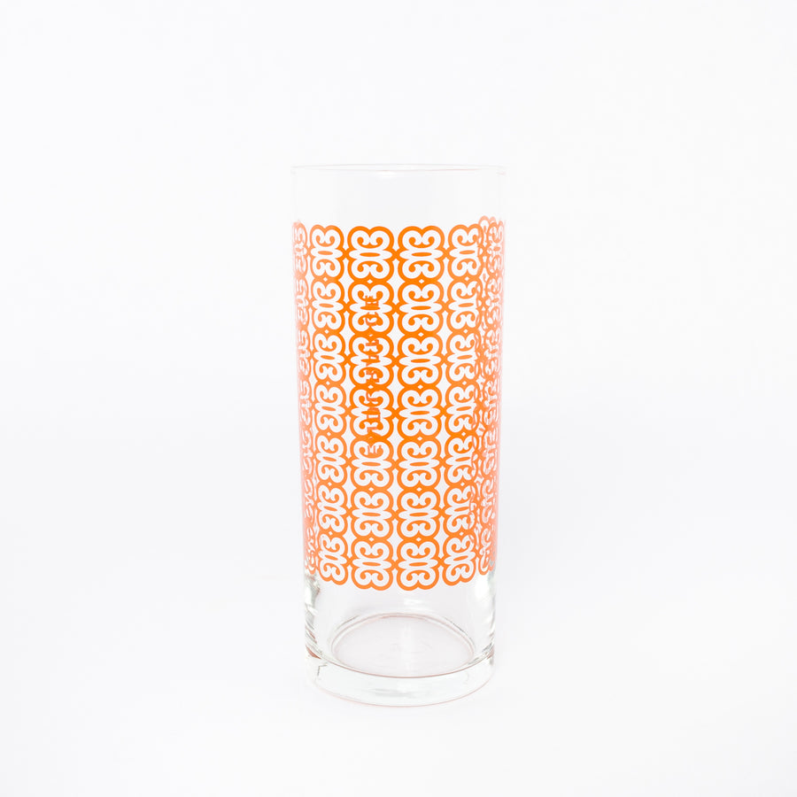 endurance glass in orange - Ghanaian symbols - kitchen glassware