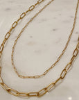 Small Layered Paperclip Chain Necklace