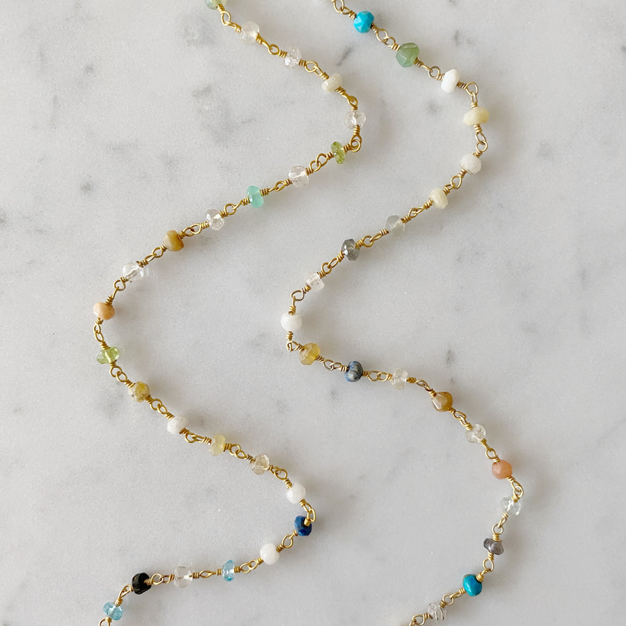 Mixed Gems Chain Necklace
